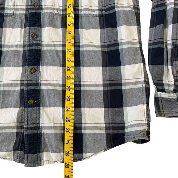 Carhartt Button Down Shirt Men's Size Medium Gray Plaid Original Fit Cotton - Picture 4 of 5